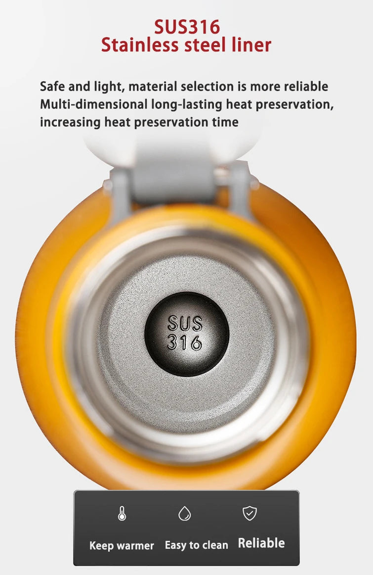 SUS 316 Stainless Steel Vacuum Insulated Water Bottle – 850ML | 15 Hours Cold & Hot | All Steel Thermos