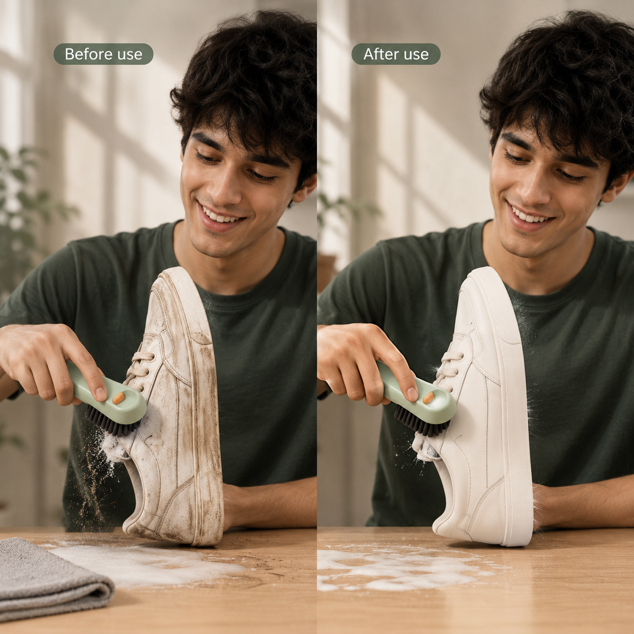 Multi-Surface Soap Dispensing Cleaning Brush – Shoe, Laundry & Glass Scrubber