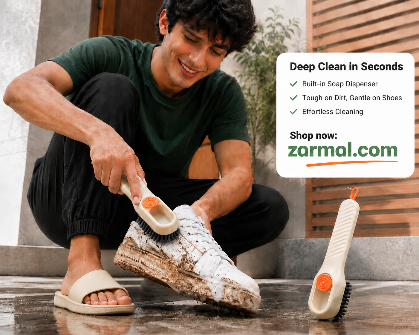Multi-Surface Soap Dispensing Cleaning Brush – Shoe, Laundry & Glass Scrubber