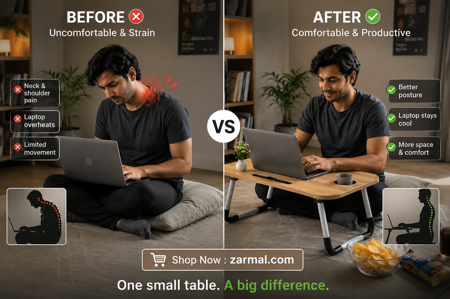 Multipurpose Foldable Laptop Table – Your Portable Workstation