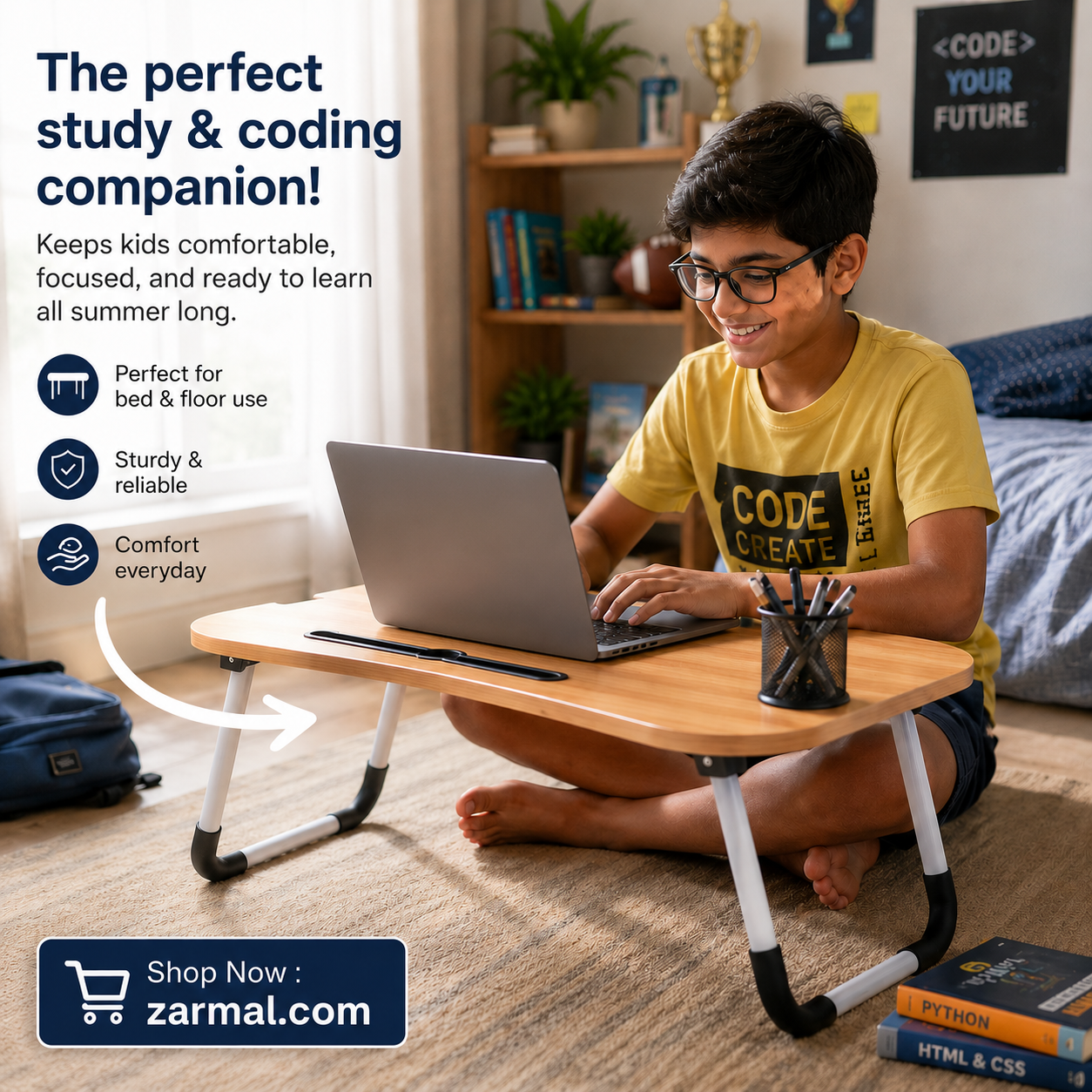 Multipurpose Foldable Laptop Table – Your Portable Workstation