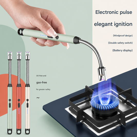 FlexArc™ Electric Lighter | Rechargeable Flameless Plasma | Long Flexible Neck — Windproof for Kitchen, Candles & Outdoor Use