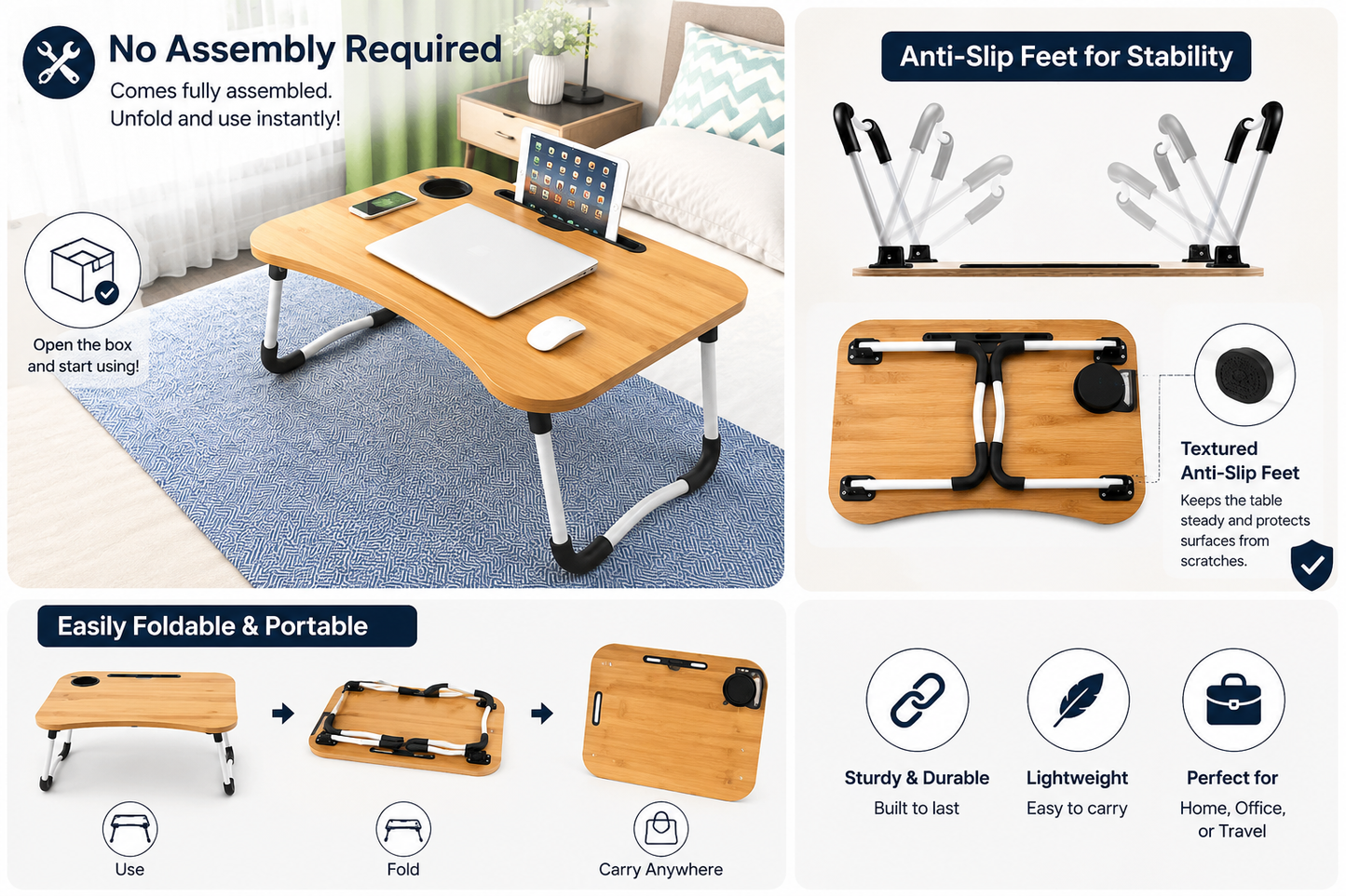 Multipurpose Foldable Laptop Table – Your Portable Workstation