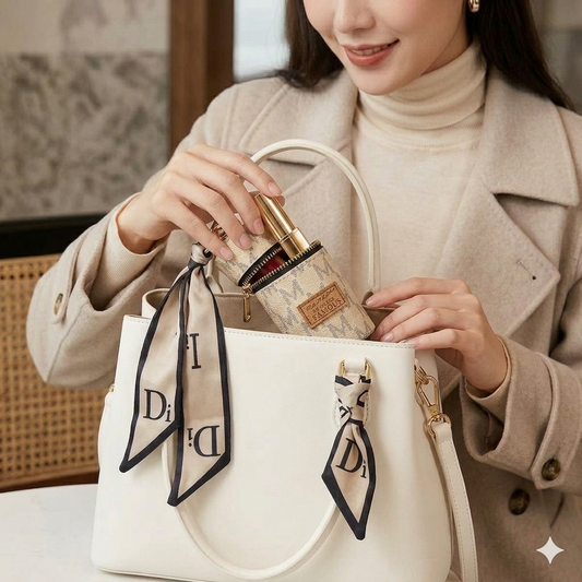 Mini Luxury Pouch – Lipstick & Essentials Organizer