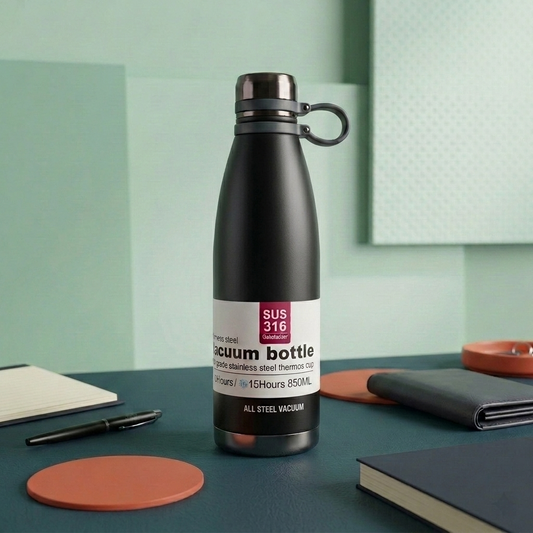 SUS 316 Vacuum Bottle — 850ML | Stays Hot & Cold 15 Hours Black Colour