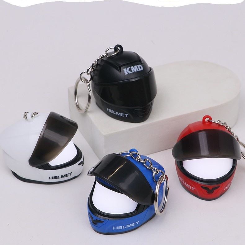 Helmet Keychain with LED Light – Flip Visor