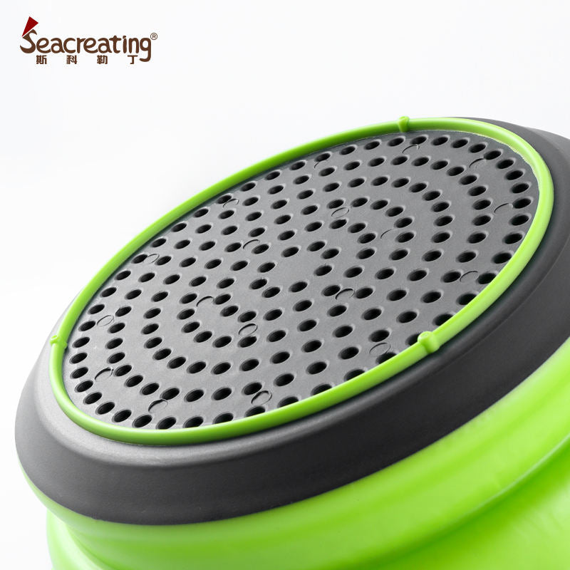 Foldable/ Collapsible Silicone  Strainer with Handle for Fruits, Vegetables & Pasta