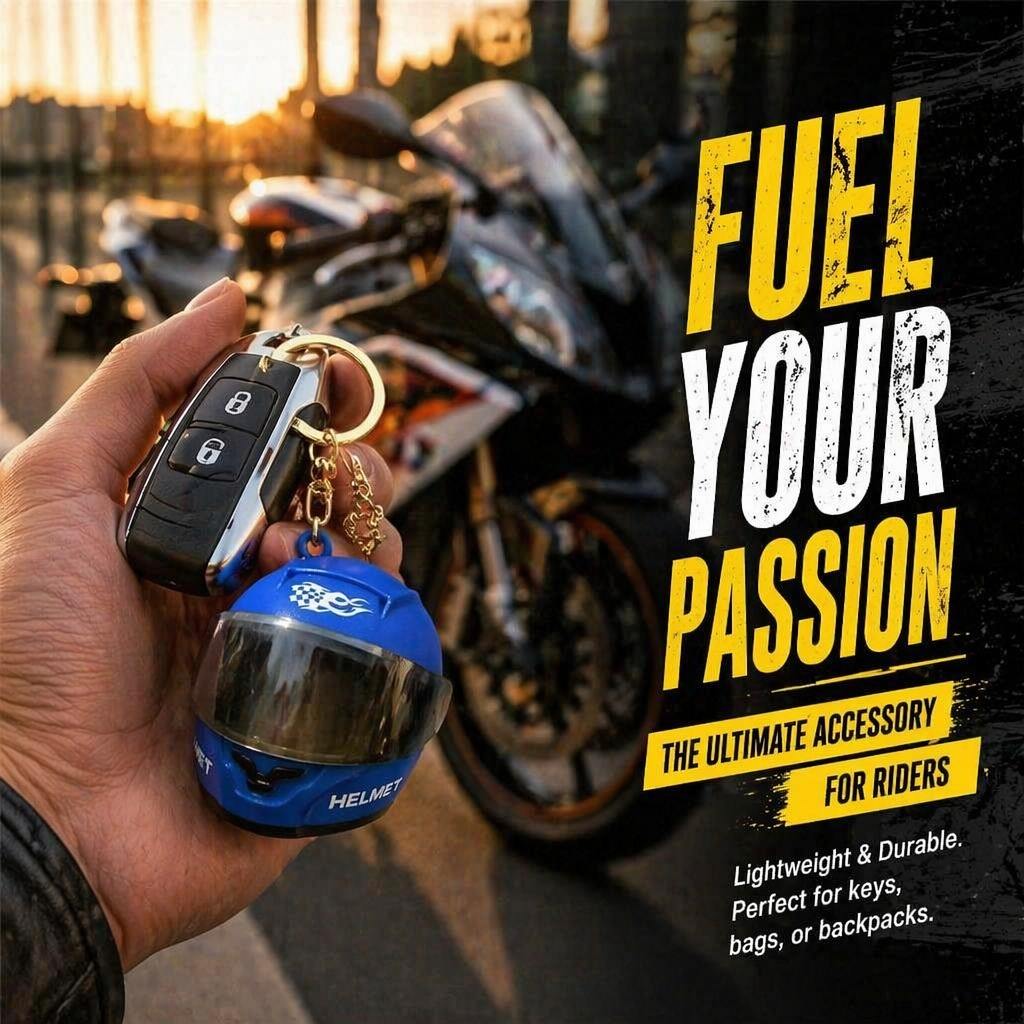 Helmet Keychain with LED Light – Flip Visor