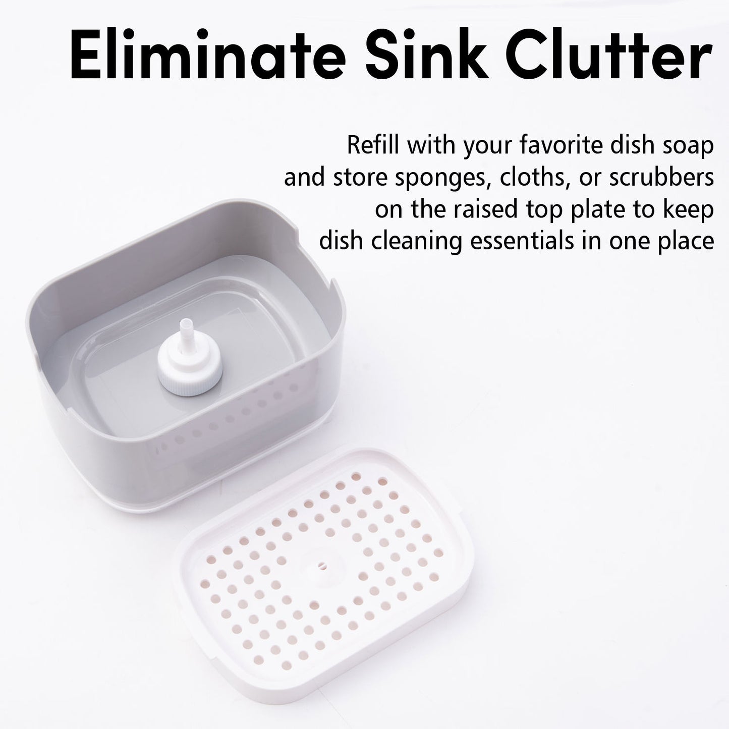 Dish Soap Dispenser with Sponge Holder – Kitchen Sink Caddy
