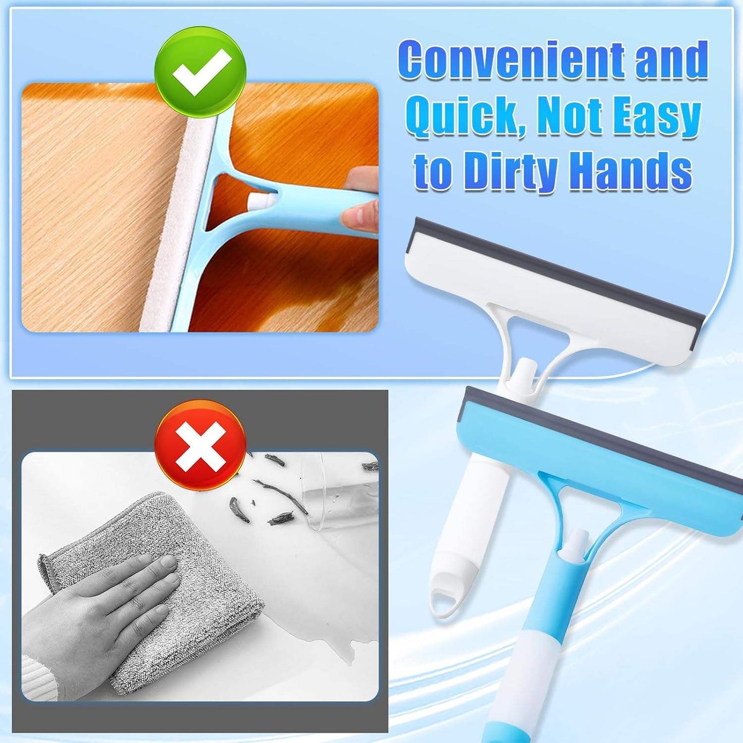 3-in-1 Spray Window Cleaner – Streak-Free Squeegee & Scrubber