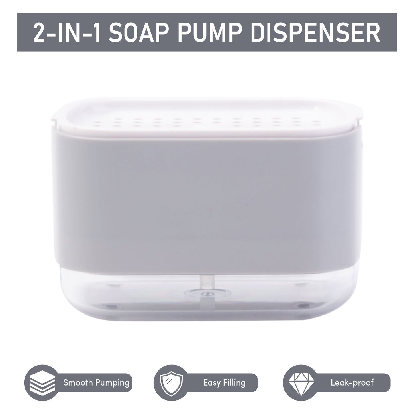 Dish Soap Dispenser with Sponge Holder – Kitchen Sink Caddy