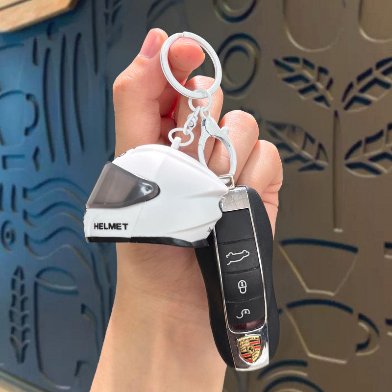 Helmet Keychain with LED Light – Flip Visor