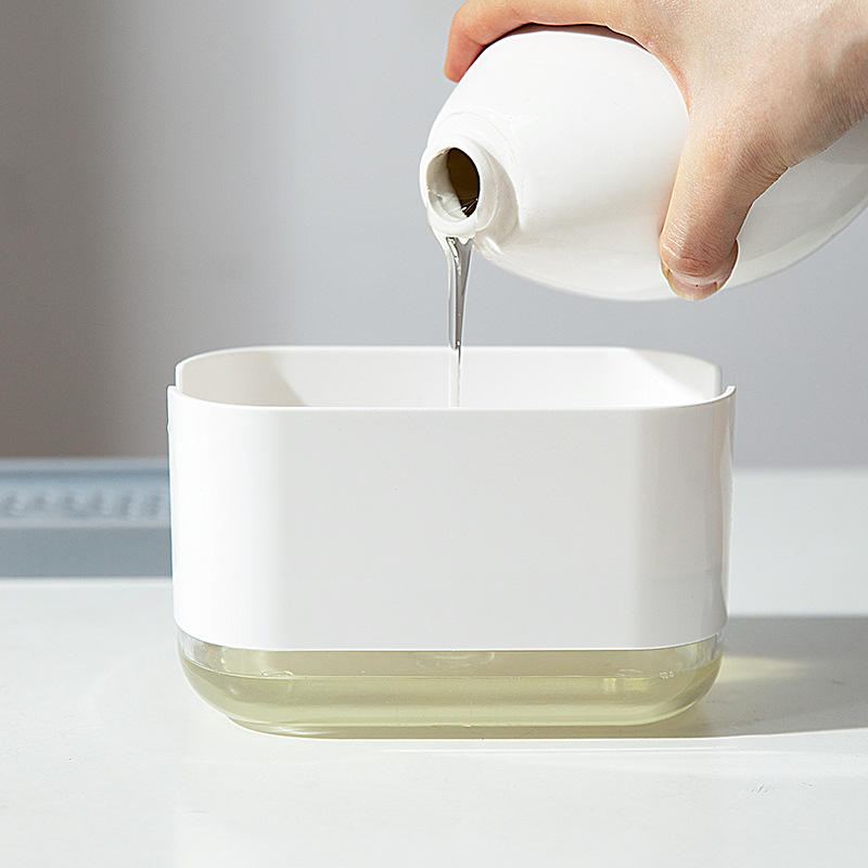 Dish Soap Dispenser with Sponge Holder – Kitchen Sink Caddy