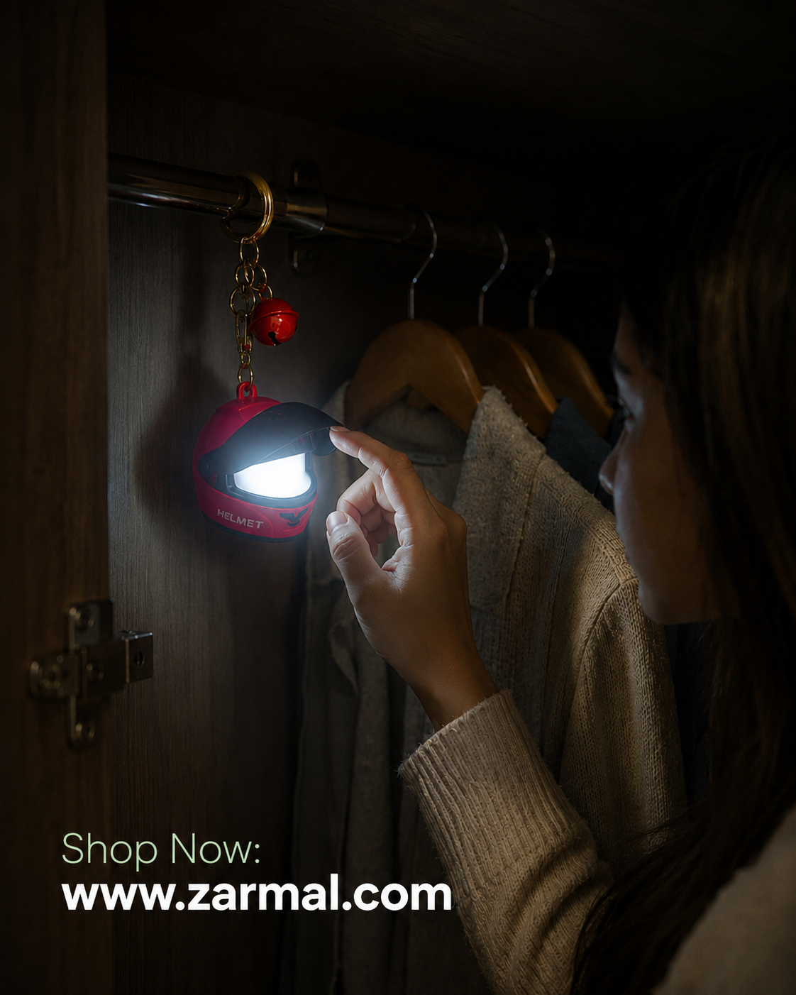 Helmet Keychain with LED Light – Flip Visor