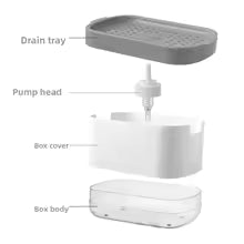 Dish Soap Dispenser with Sponge Holder – Kitchen Sink Caddy