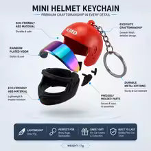 Helmet Keychain with LED Light – Flip Visor
