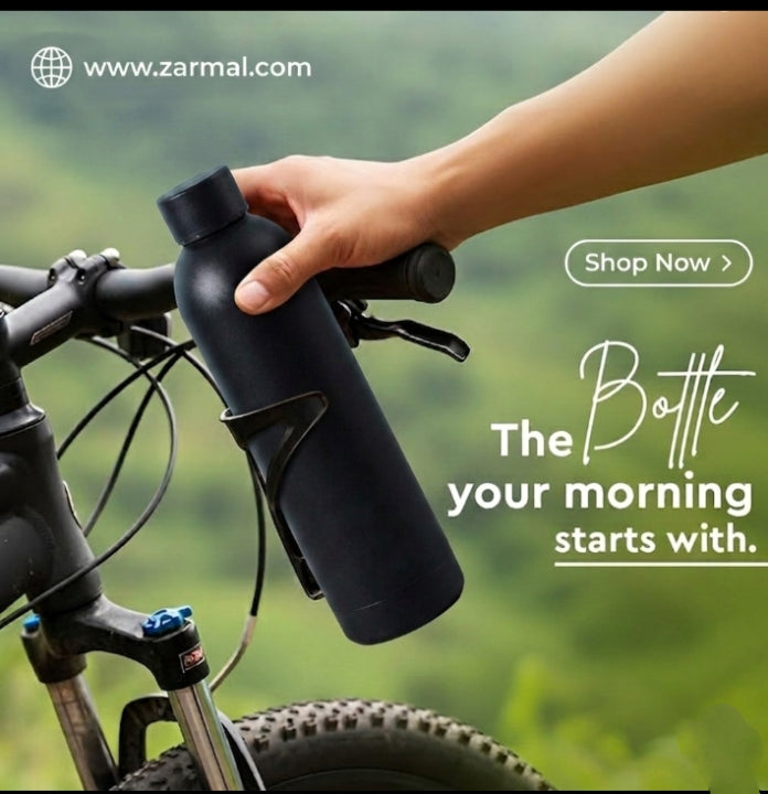 Premium Insulated Water Bottle 500ml | 304 Stainless Steel | 6-Hour Hot & Cold Retention | Matte Finish