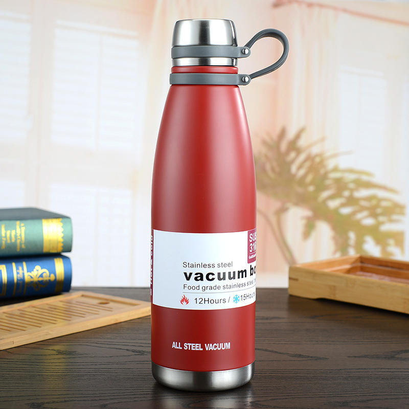 SUS 316 Vacuum Bottle — 850ML | Stays Hot & Cold 15 Hours | Matte Burgundy