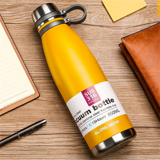 SUS 316 Stainless Steel Vacuum Insulated Water Bottle – 850ML | 15 Hours Cold & Hot | All Steel Thermos